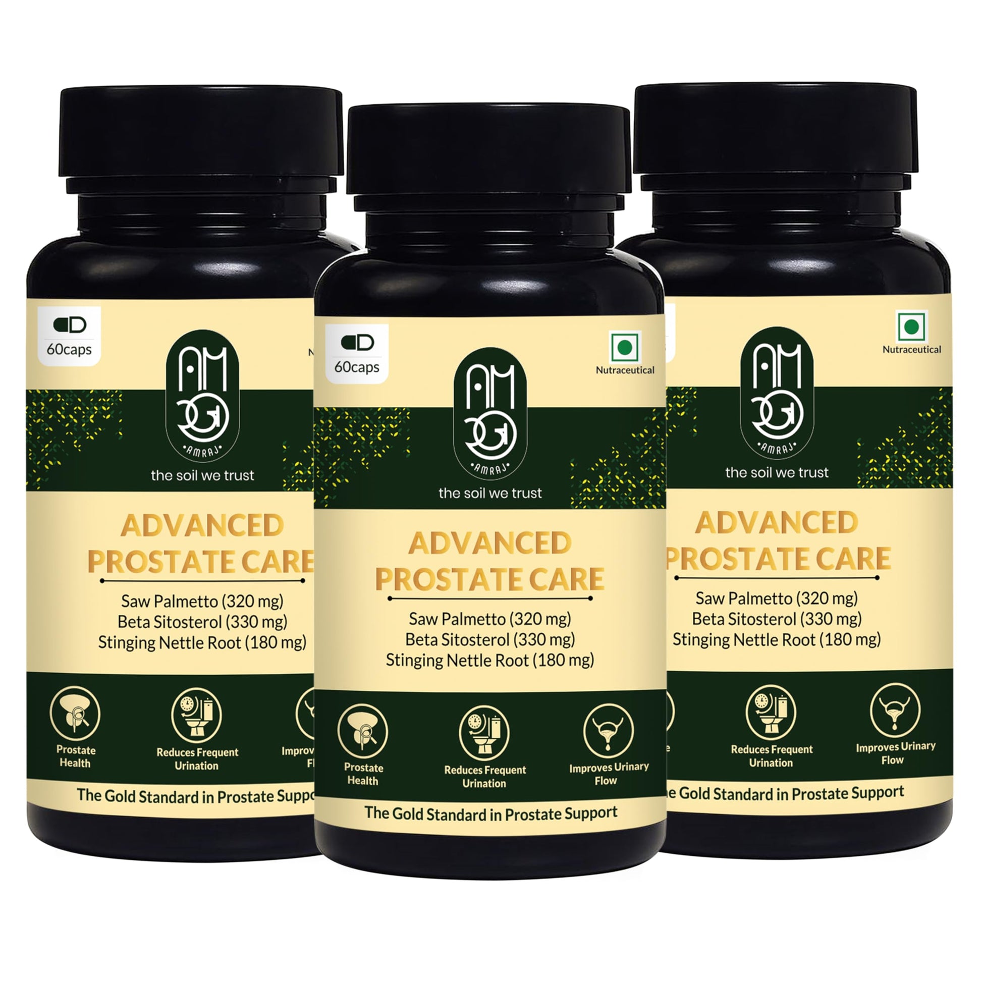 AMRAJ Herbal Supplement Capsules with Saw Palmetto, Beta Sitosterol & Ayurvedic Herbs (9)