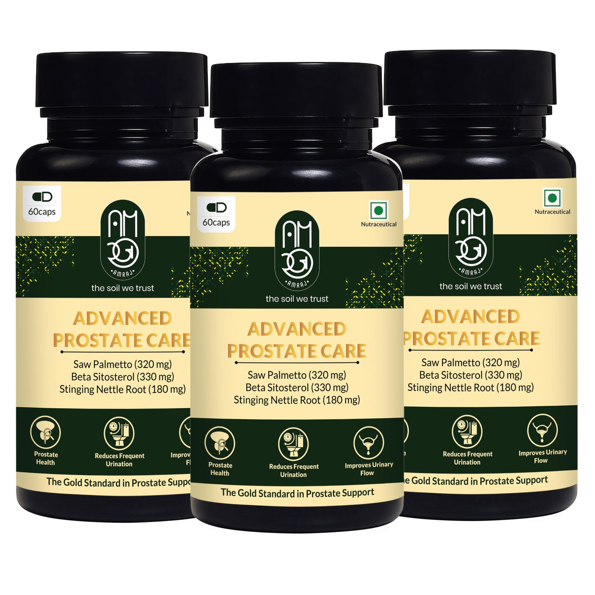 AMRAJ Herbal Supplement Capsules with Saw Palmetto, Beta Sitosterol & Ayurvedic Herbs (9)