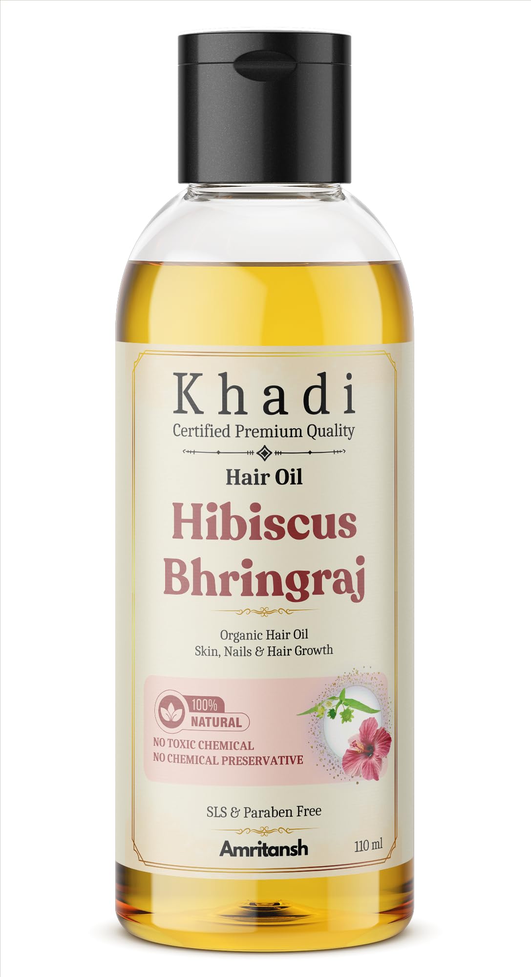 Amritansh Khadi Natural Hair Oil, Ayurvedic Herbal Oil for Women and Men, SLS & Paraben Free