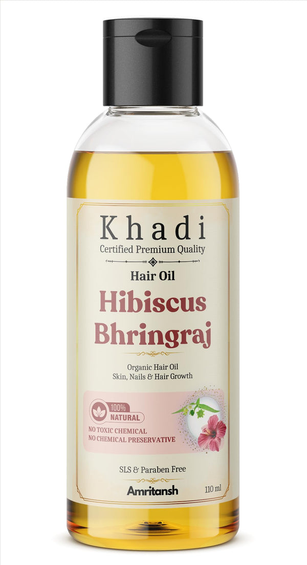 Amritansh Khadi Natural Hair Oil, Ayurvedic Herbal Oil for Women and Men, SLS & Paraben Free