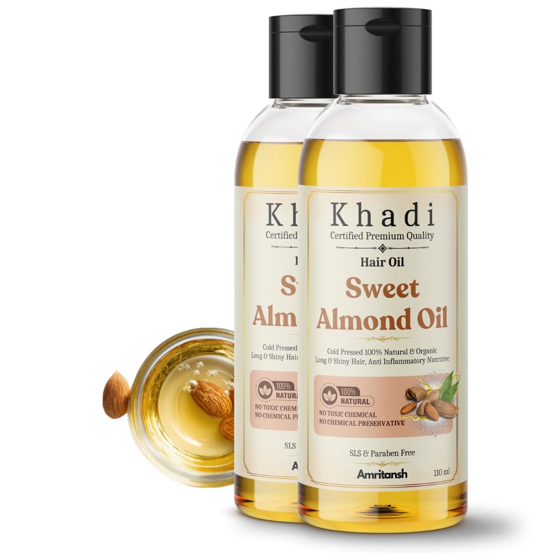 Amritansh Khadi Natural Hair Oil, Ayurvedic Herbal Oil for Women and Men, SLS & Paraben Free (14)