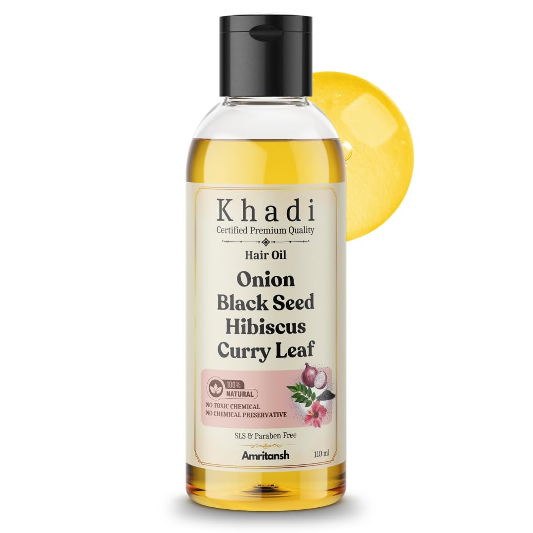 Amritansh Khadi Natural Hair Oil, Ayurvedic Herbal Oil for Women and Men, SLS & Paraben Free (2)