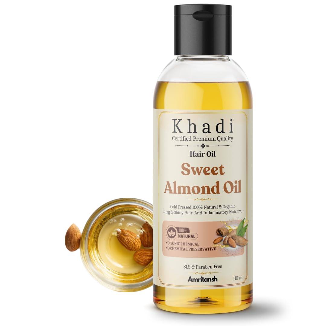 Amritansh Khadi Natural Hair Oil, Ayurvedic Herbal Oil for Women and Men, SLS & Paraben Free (9)