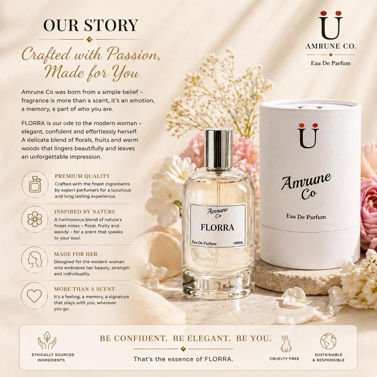 Amrune Co Eau de Parfum (EDP), 35% Fragrance Concentration, Adult Personal Fragrance - in use (17)