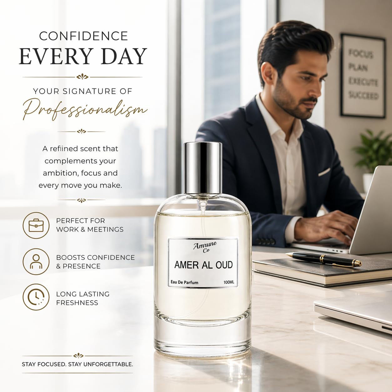 Amrune Co Eau de Parfum (EDP), 35% Fragrance Concentration, Adult Personal Fragrance - in use