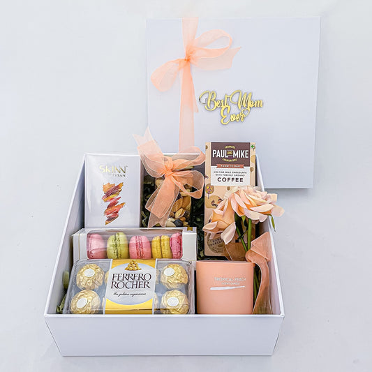 Angroos Birthday Gift Hamper with Titan Skinn Women 50ml, Chocolates, Artificial Flowers, 8 Items BIRGB101
