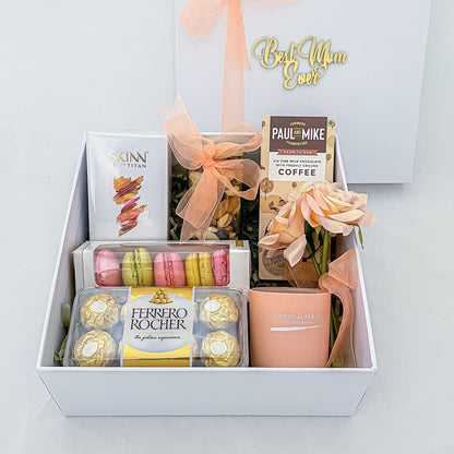 Angroos Birthday Gift Hamper with Titan Skinn Women 50ml, Chocolates, Artificial Flowers, 8 Items BIRGB101 - packaging
