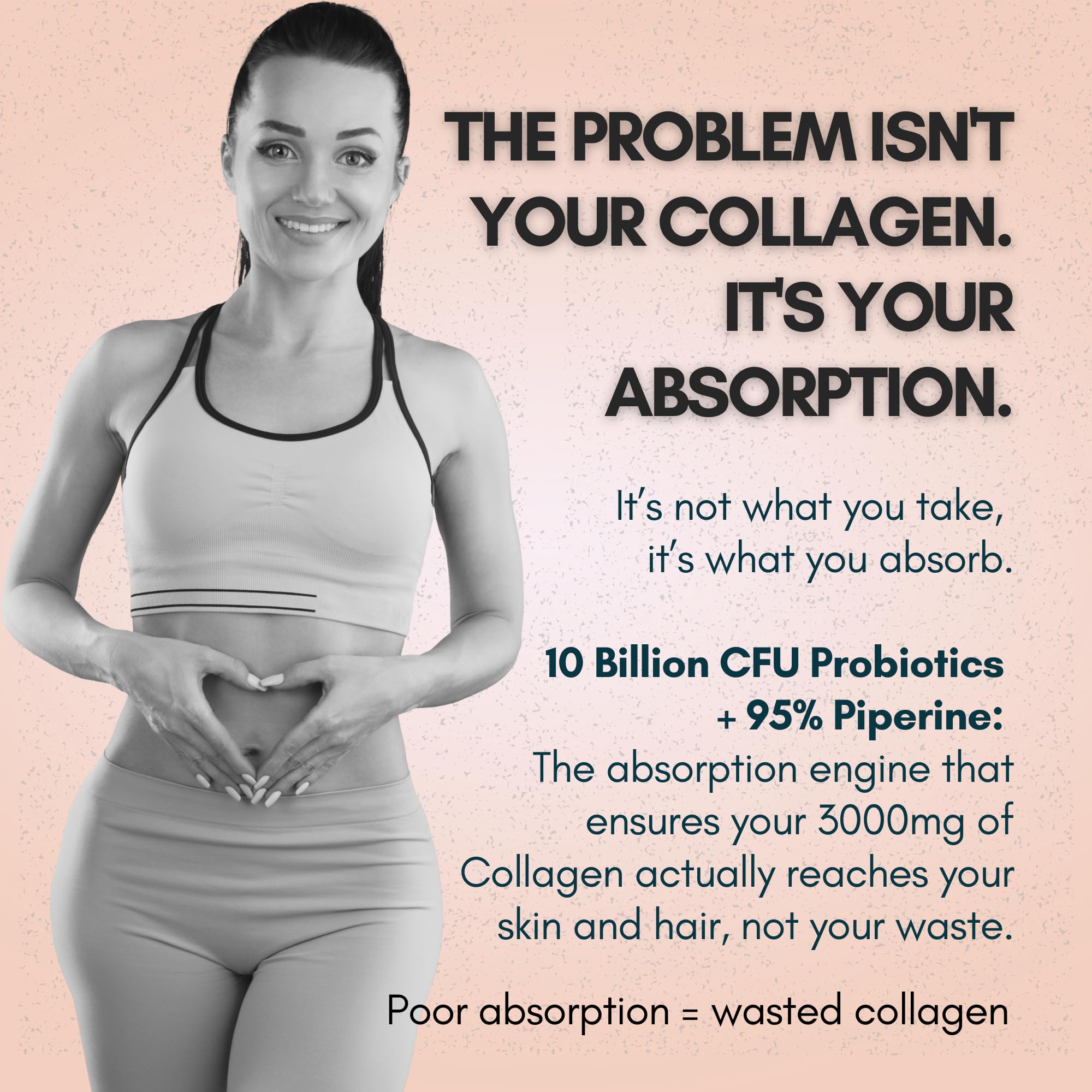 ANUPURAK Multi Collagen Complex Tablets 3000mg Types I III V Marine Eggshell 90 Count Nutritional Supplement - in use