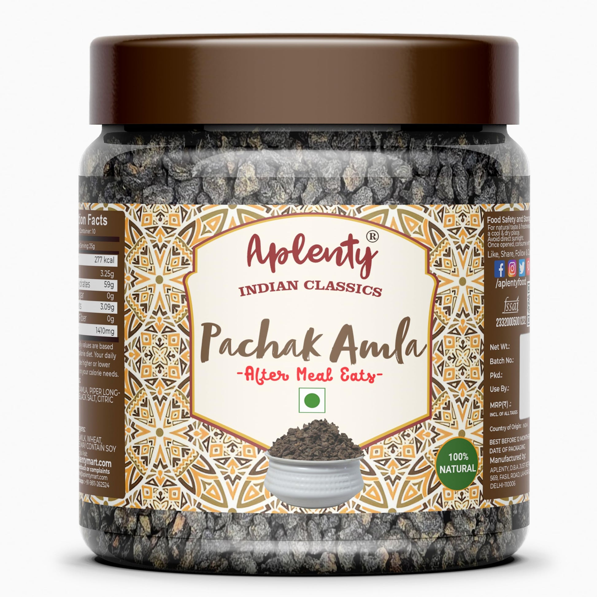 Aplenty Organic Amla Pachak Salted Dried Amla Gooseberry 900g
