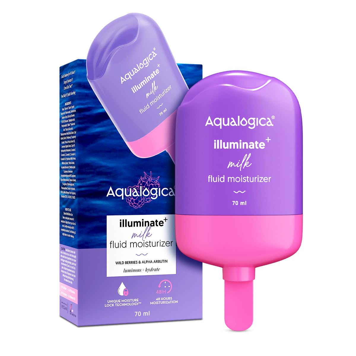 Aqualogica 5 Barrier+ Milk Fluid Moisturizer, 70ml, with Avocado & Ceramides, Fragrance-Free Light Texture (18)