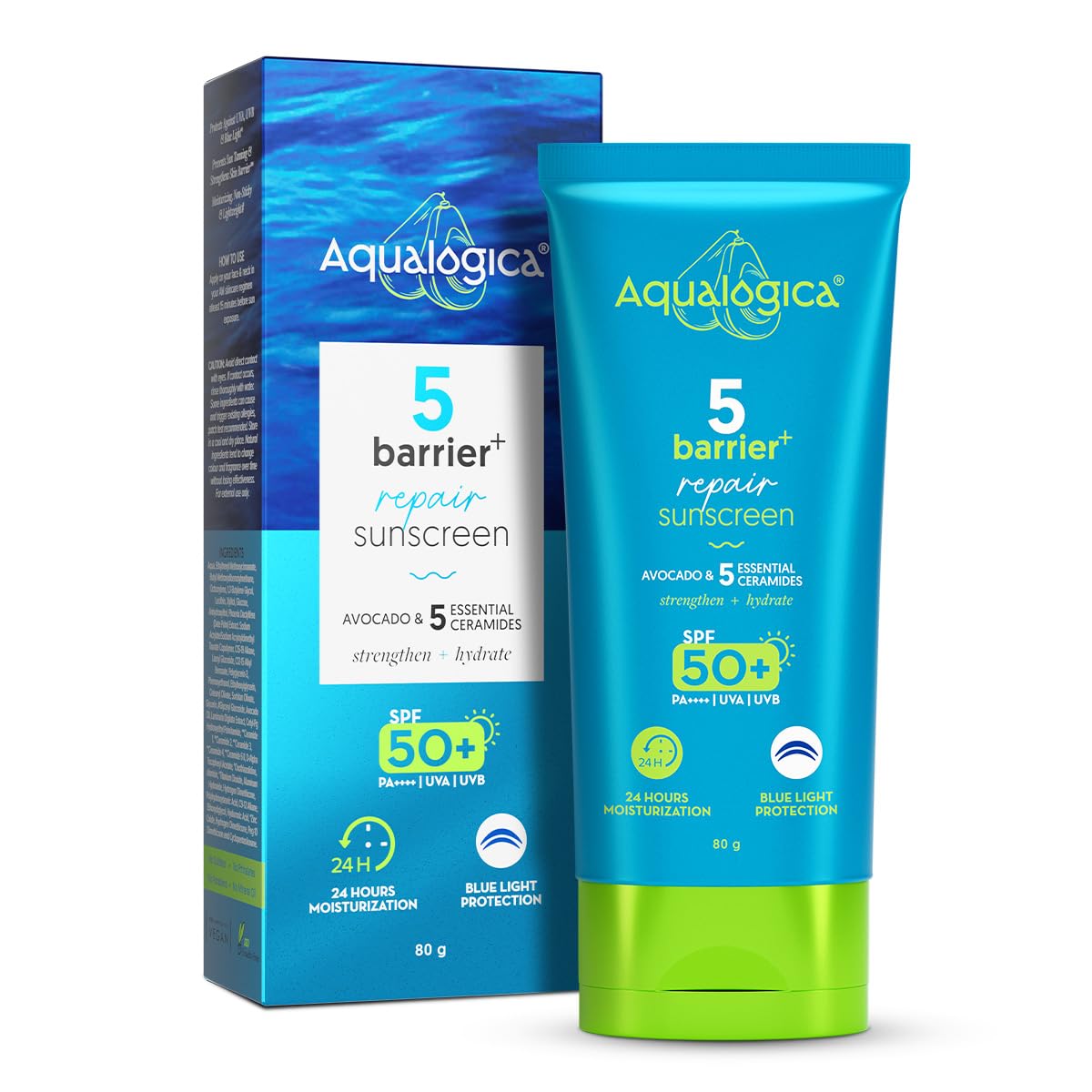 Aqualogica 5 Barrier+ Repair Sunscreen SPF 50 PA++++ Fragrance Free with Avocado & Ceramides (9)