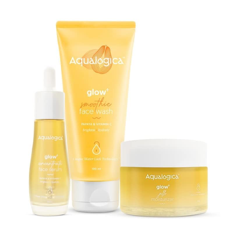 Aqualogica All In One Essentials Kit, 3-Piece Face Wash, Serum & Moisturizer Set, 100g/30ml/50g - back view