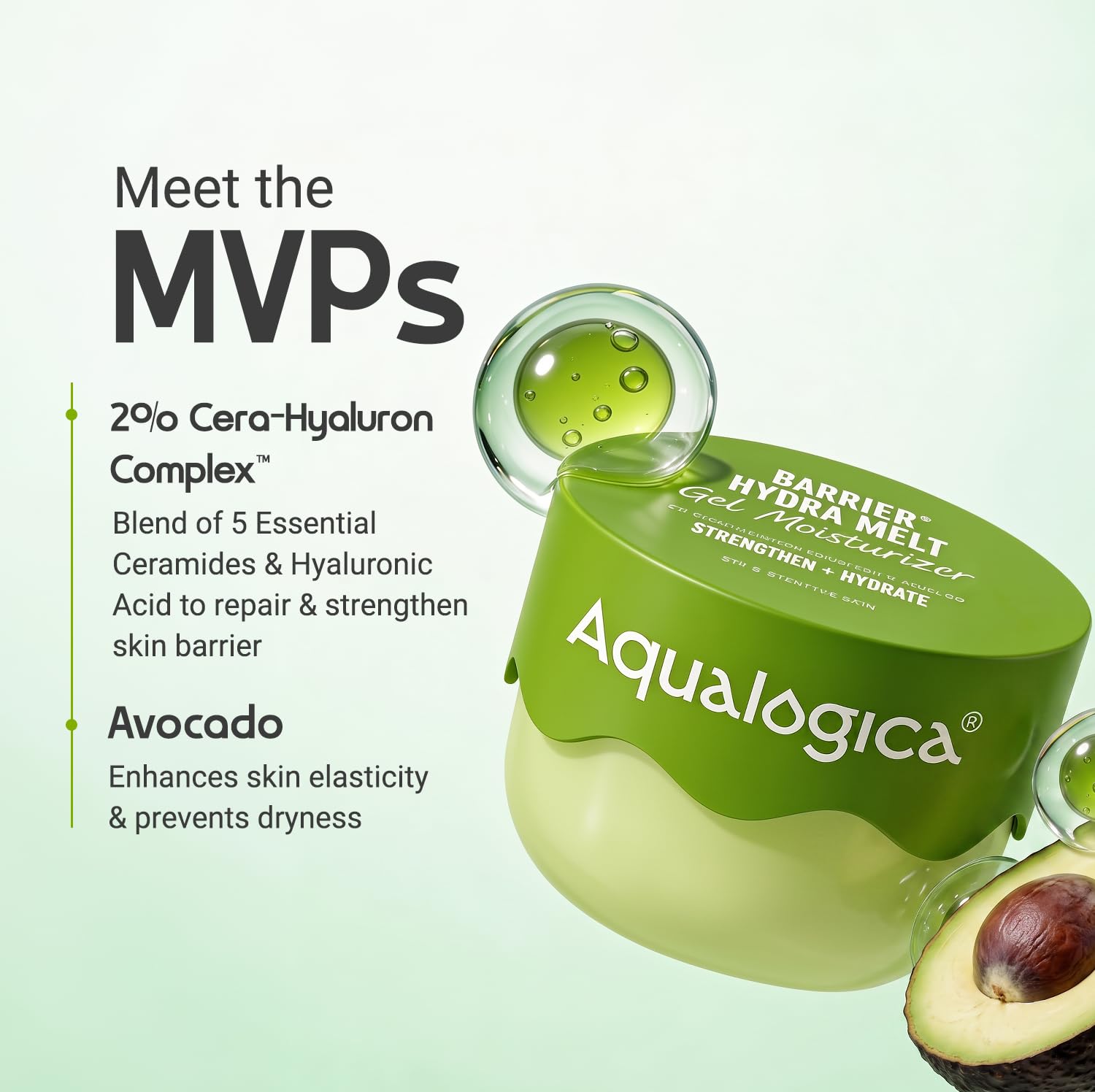 Aqualogica Barrier+ Hydra Melt Gel Moisturizer, 200g, Fluid Gel, Vegan, Unisex - label detail