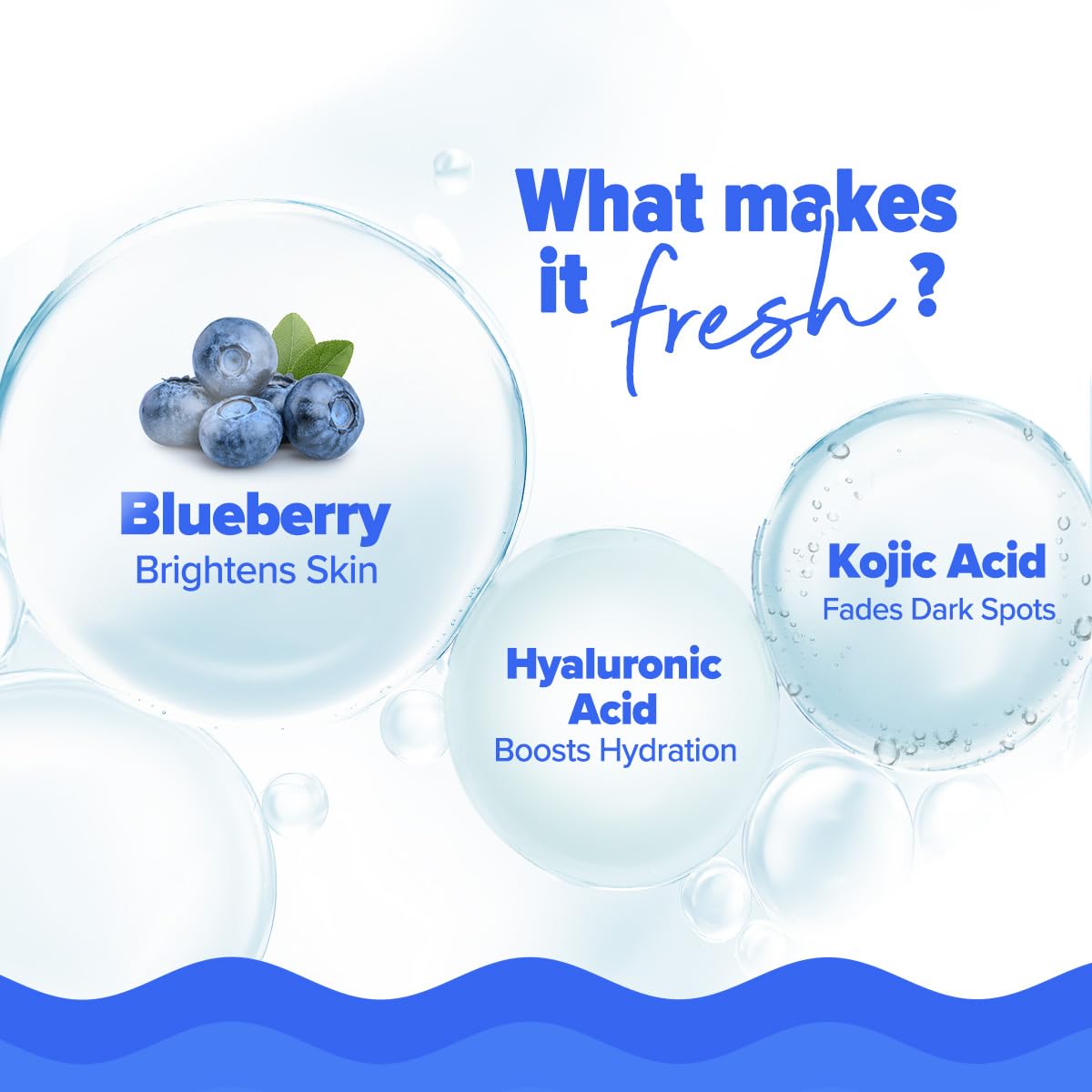 Aqualogica Bright+ Hydra Gel Moisturizer with Blueberry & Kojic Acid, 200g - label detail
