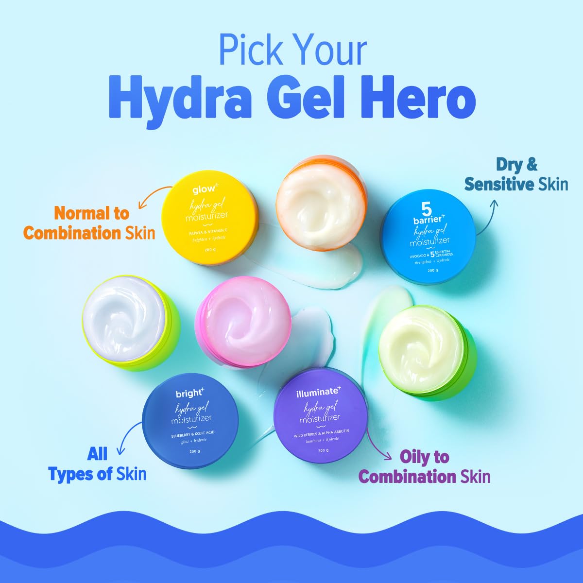 Aqualogica Bright+ Hydra Gel Moisturizer with Blueberry & Kojic Acid, 200g - size and scale