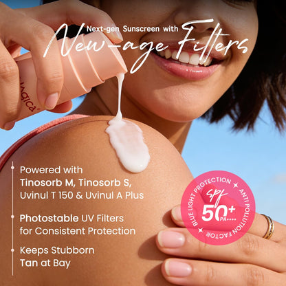 Aqualogica Detan+ Dewy Gel Sunscreen SPF 50+ PA++++ with 2% Kojic-Hyaluron Complex and Wild Berries - packaging