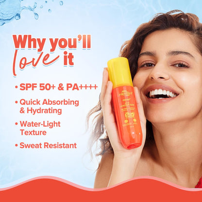 Aqualogica Detan+ Dewy Sunscreen Spray SPF 50+ PA++++, 100ml, 2 Count, Non-Comedogenic, Oxybenzone-Free - front view