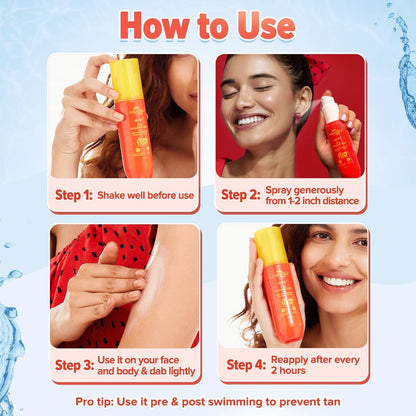 Aqualogica Detan+ Dewy Sunscreen Spray SPF 50+ PA++++, 100ml, 2 Count, Non-Comedogenic, Oxybenzone-Free - back view