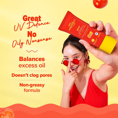 Aqualogica Detan+ Oil Balance Fluid Sunscreen, 50g, SPF 50+ PA++++, Water-Light Texture, Oily Skin, Unisex - label detail