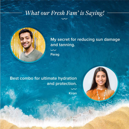 Aqualogica Fun In The Sun Duo SPF 50 Sunscreen 50g and Face Serum 30ml for All Skin Types, Vitamin C, Vegan PETA Certified - 