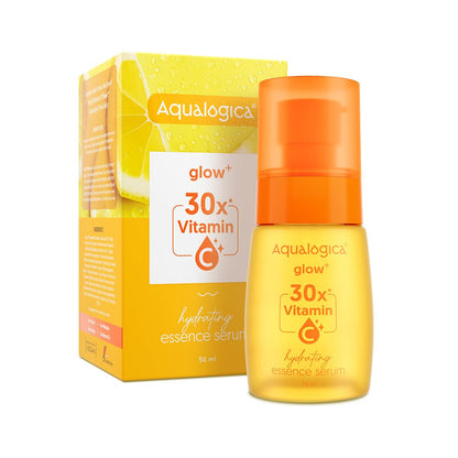 Aqualogica Glow+ 30X* Vitamin C Hydrating Essence Serum, 50ml, Papaya Extract, Hyaluronic Acid, Vegan