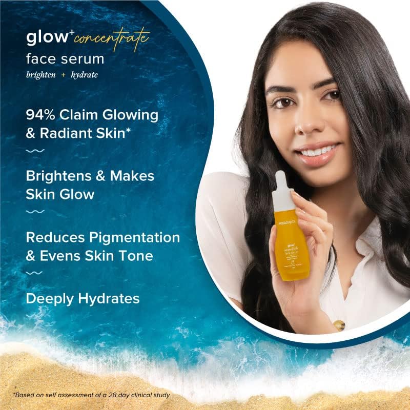 Aqualogica Glow+ Concentrate Vitamin C Face Serum with Hyaluronic Acid & Papaya, 30ml, Unisex - back view