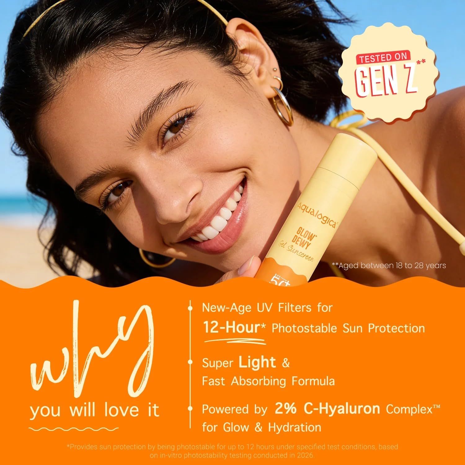 Aqualogica Glow+ Dewy Gel Sunscreen SPF 50+ PA++++, 50g x 2, Fragrance-Free Water-Based Gel - packaging