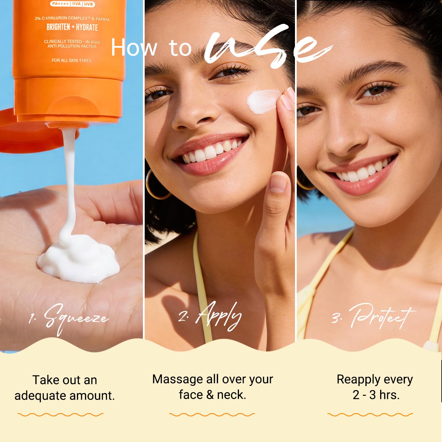 Aqualogica Glow+ Dewy Sunscreen Gel SPF 50+ PA++++ with Papaya & Vitamin C, Fragrance-Free - size and scale