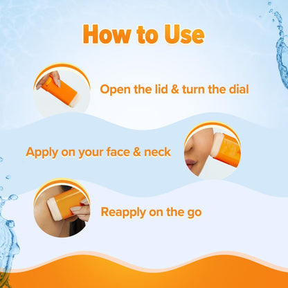 Aqualogica Glow+ Dewy Sunstick with Papaya & Vitamin C, 20g Twist-Up Stick - label detail