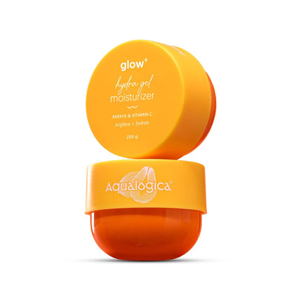 Aqualogica Glow+ Hydra Gel Moisturizer with Vitamin C & Papaya, 200g x 2 Pack, Unisex Formula