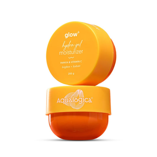Aqualogica Glow+ Hydra Gel Moisturizer with Vitamin C & Papaya, 200g x 2 Pack, Unisex Formula