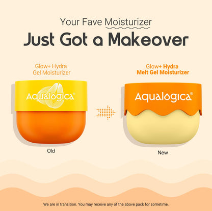 Aqualogica Glow+ Hydra Melt Gel Moisturizer, 200g, Gel Formula, Normal to Combination Skin, PETA Certified Vegan - back view