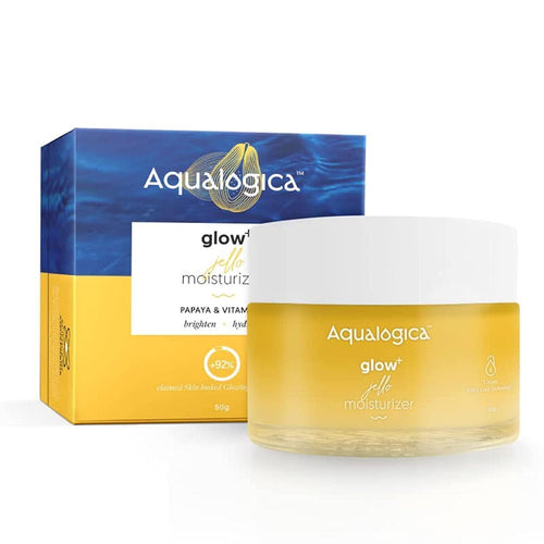 Aqualogica Glow+ Jello Moisturiser with Vitamin C & Papaya, 50g, for Normal Dry & Combination Skin, Unisex