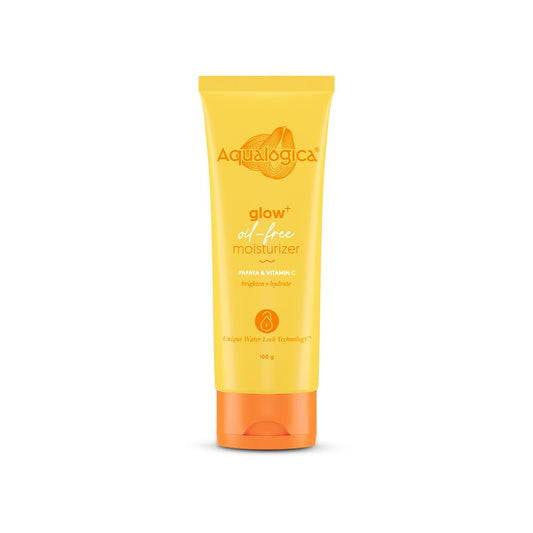 Aqualogica Glow+ Oil-Free Moisturizer, 100g, Gel-Based with Papaya, Vitamin C, Hyaluronic Acid