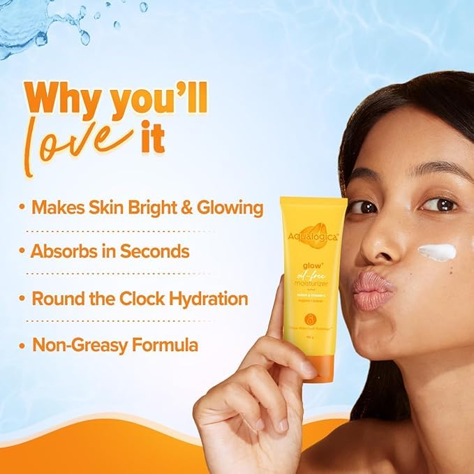 Aqualogica Glow+ Oil-Free Moisturizer, 100g, Gel-Based with Papaya, Vitamin C, Hyaluronic Acid - packaging (12)