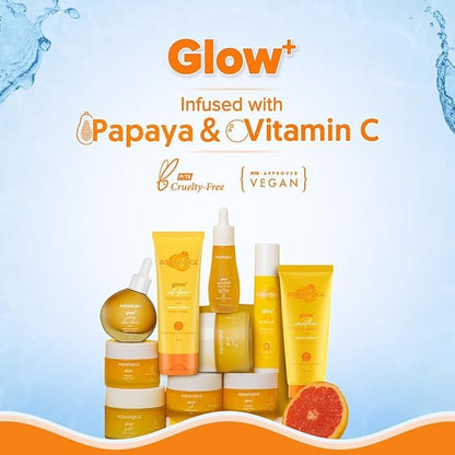 Aqualogica Glow+ Oil-Free Moisturizer, 100g, Gel-Based with Papaya, Vitamin C, Hyaluronic Acid - ingredients panel