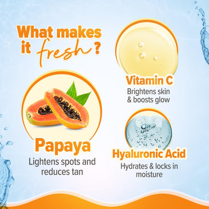 Aqualogica Glow+ Oil-Free Moisturizer, 100g, Gel-Based with Papaya, Vitamin C, Hyaluronic Acid - packaging