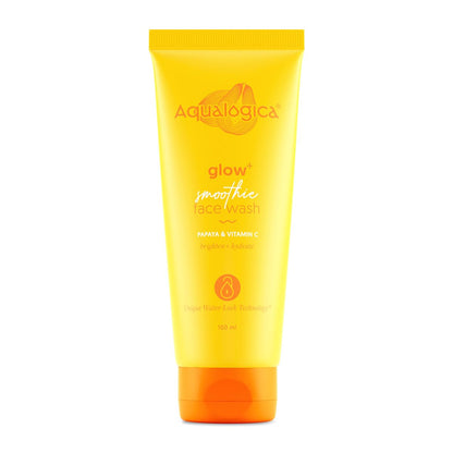 Aqualogica Glow+ Smoothie Face Wash with Vitamin C, Hyaluronic Acid & Papaya, 100ml, Vegan & Cruelty-Free, Unisex