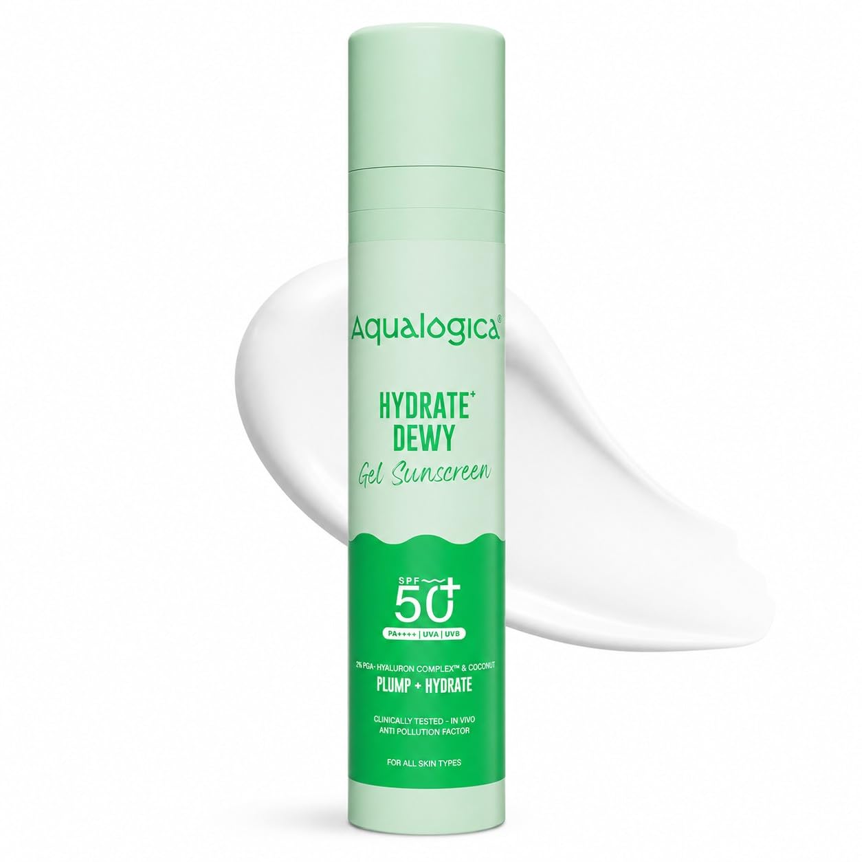 Aqualogica Hydrate+ Dewy Sunscreen SPF 50 PA+++ 50g Gel-Based Fragrance-Free Unisex