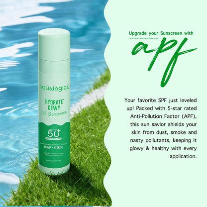 Aqualogica Hydrate+ Dewy Sunscreen SPF 50 PA+++ 50g Gel-Based Fragrance-Free Unisex - ingredients panel