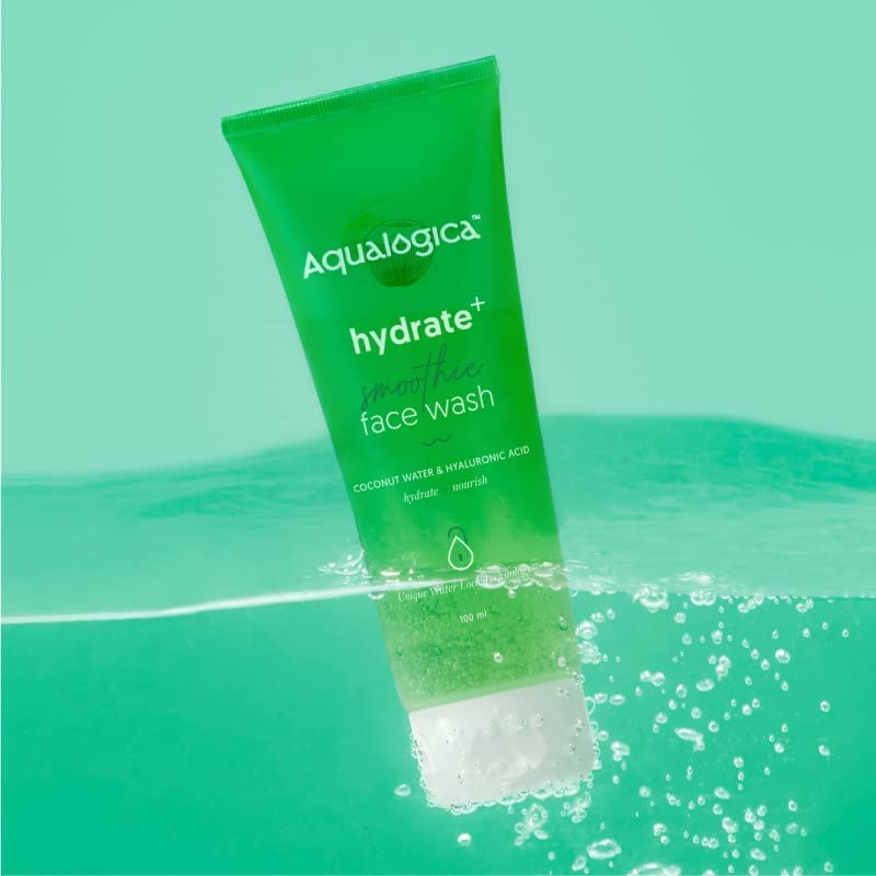 Aqualogica Hydrate+ Face Wash with Hyaluronic Acid & Coconut Water, 100ml, Foaming Gel Cleanser for Adult Unisex Use - in use