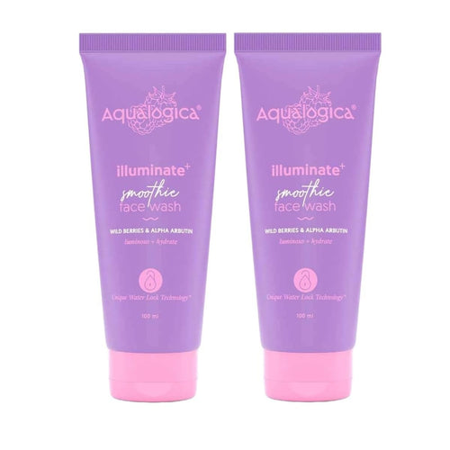 Aqualogica IIIuminate+ Smoothie Face Wash with Wild Berries and Alpha Arbutin, 100ml, Pack of 2