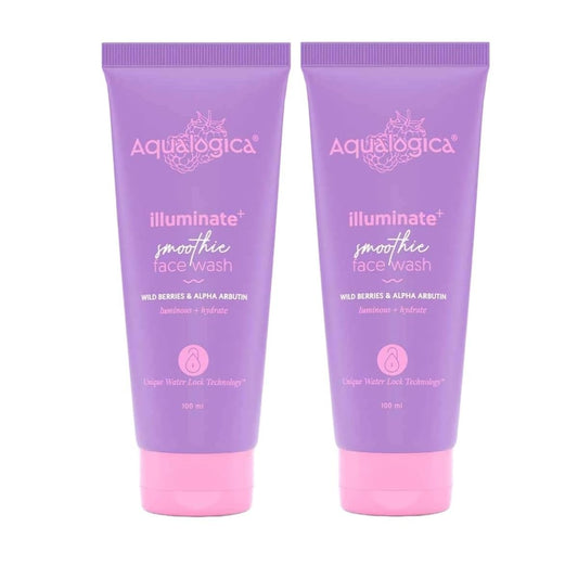 Aqualogica IIIuminate+ Smoothie Face Wash with Wild Berries and Alpha Arbutin, 100ml, Pack of 2
