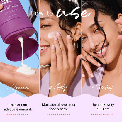 Aqualogica Illuminate+ Dewy Sunscreen Gel SPF 50+ PA++++ with Alpha Arbutin & Wild Berries, Fragrance-Free, No White Cast - i