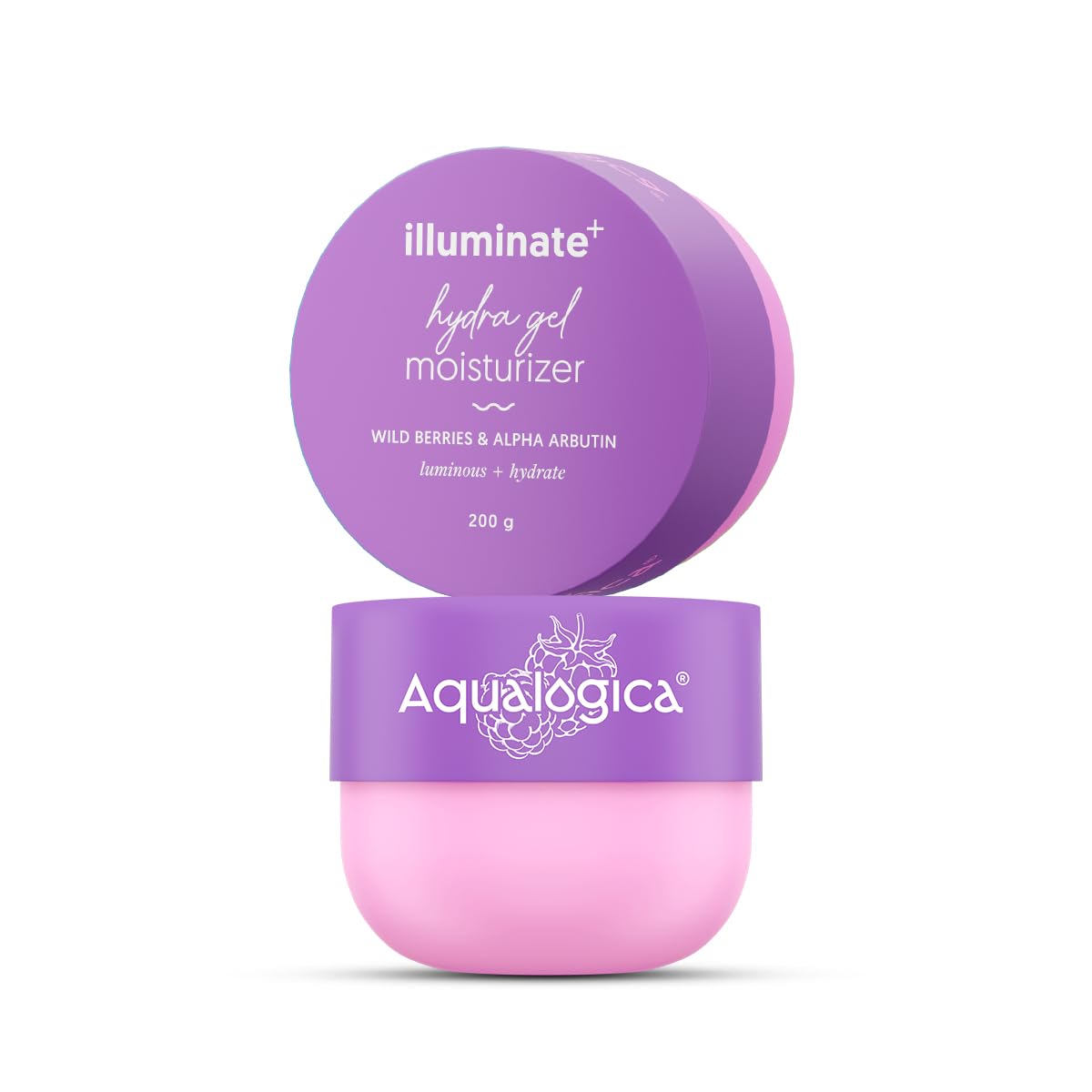 Aqualogica Illuminate + Hydra Gel Moisturizer with Wild Berries & Alpha Arbutin, 400g (Pack of 2)