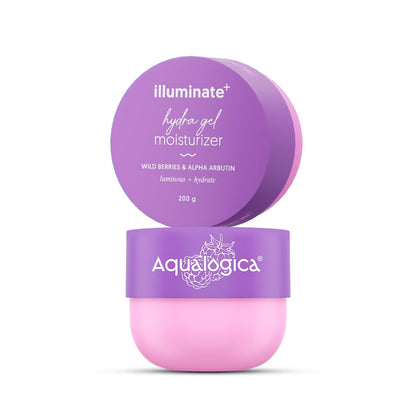 Aqualogica Illuminate + Hydra Gel Moisturizer with Wild Berries & Alpha Arbutin, 400g (Pack of 2)