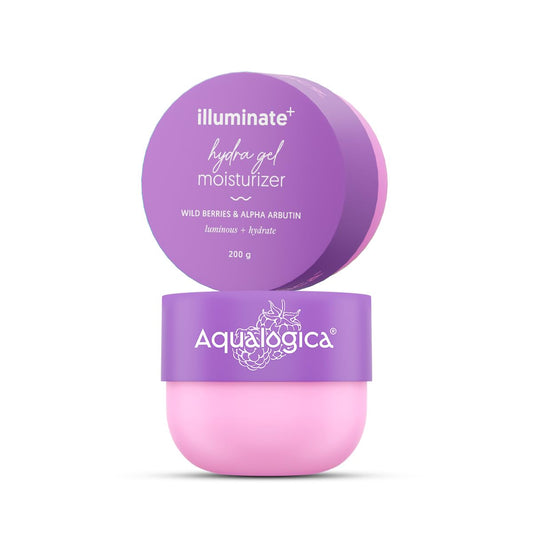 Aqualogica Illuminate + Hydra Gel Moisturizer with Wild Berries & Alpha Arbutin, 400g (Pack of 2)