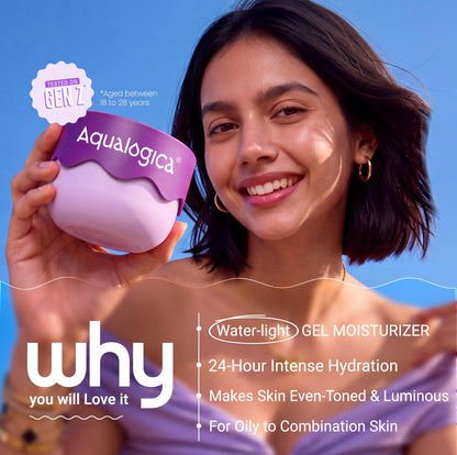 Aqualogica Illuminate + Hydra Melt Gel Moisturizer, 200g, Water-Light Texture for Oily to Combination Skin - back view