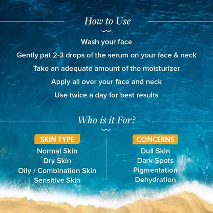 Aqualogica Own The Glow Duo Face Serum 30ml and Gel Moisturizer 50g, Vitamin C, Papaya, Hyaluronic Acid, Unisex - packaging
