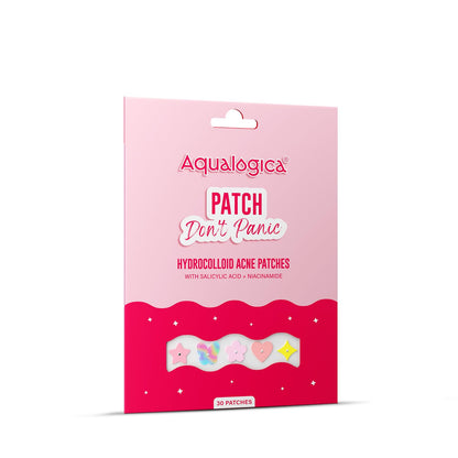 Aqualogica Patch Don't Panic Acne Patches, 30 Count, Salicylic Acid and Niacinamide Hydrocolloid, Vegan Ultra-thin - size and